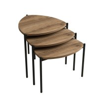 Set masute de cafea stivuibile, 3 bucati Lenny Nuc 45x45x45 cm - 9
