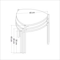 Set masute de cafea stivuibile, 3 bucati Lenny Nuc 45x45x45 cm - 10