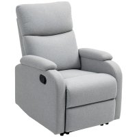 HOMCOM Fotoliu Recliner din In cu Suport pentru Picioare Reglabil, 69x91,5x103 cm, Gri | Aosom Romania - 1