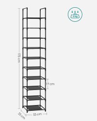 Pantofar, Songmics, Negru, 33x33x173 cm - 5
