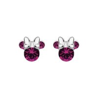 Cercei Disney Birthday Minnie Mouse luna Februarie - Argint 925 si Cristal - 1