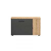 Pantofar ESTEBAN, 2 usi, grafit + stejar evok, 80,1x36x48 cm - 1