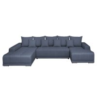 Coltar MARIBO U extensibil, cu arcuri si lada depozitare, colt stanga, albastru, 350x203x90 cm - 1