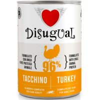 DISUGUAL Monoprotein, XS-XL, Curcan, conservă hrană umedă monoproteică fără cereale câini, (pate), 400g - 2