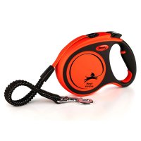 FLEXI Xtreme, lesă bandă retractabilă câini, nylon, portocaliu, L(65kg, 5m) - 2