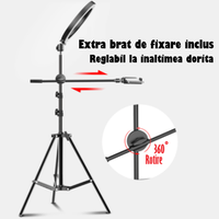 Lampa Circulara Ring Light REVOSE™ 3 suport si Extra Brat, Diametru 36cm, LED,Naturala/Rece/Calda, Telecomanda Bluetooth - 12
