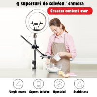 Lampa Circulara Ring Light REVOSE™ 3 suport si Extra Brat, Diametru 36cm, LED,Naturala/Rece/Calda, Telecomanda Bluetooth - 8