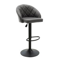 Scaun bar Balina inaltime ajustabila negru piele ecologica PU si metal negru 52x53x89 cm - 1