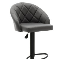 Scaun bar Balina inaltime ajustabila negru piele ecologica PU si metal negru 52x53x89 cm - 2