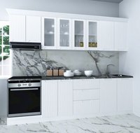 Set bucatarie SPACE 260 cm, 8 corpuri, blat termorezistent, fronturi MDF, alb rustic - 1
