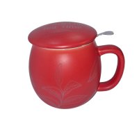 Moment Red, Cană din ceramică roșie cu infuzor din inox, 350 ml - 2