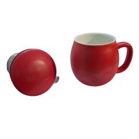 Moment Red, Cană din ceramică roșie cu infuzor din inox, 350 ml - 3