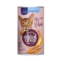 DELICKCIOUS Topping pentru Pisici - Băutură cu Pește în Conservă, 140g - 1