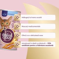 DELICKCIOUS Topping pentru Pisici - Băutură cu Pește în Conservă, 140g - 5
