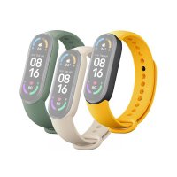 Set 3 curele pentru Bratara fitness Xiaomi Mi Smart Band 6 - Ivory, Verde Maslin, Galben - 1