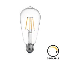 Bec LED ST64 dimabil, 4 W, soclu E27, sticla transparenta, 2700 K - 1