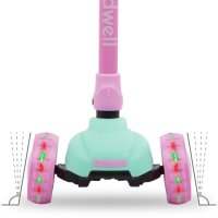 Trotineta Kidwell Jax Mint Pink cu 3 roti, pliabila, reglabila, din aluminiu, greutate admisa 50 kg, varsta 3 ani+ - 6