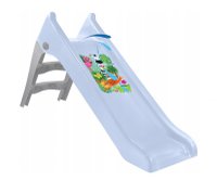 Tobogan pentru copii Mochtoys Pastel Blue cu sistem de atasare furtun apa, Scara si baza larga, Material durabil si robust, Utilizare interiorexterior - 4
