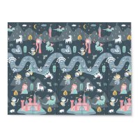 Covoras de joaca pentru copii cu doua fete Nukido Castelul printesei Gri 200x150x1cm,pliabil,realizat din spuma XPE inodora,in cutie de carton ce se poate colora - 9