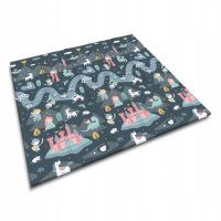 Covoras de joaca pentru copii cu doua fete Nukido Castelul printesei Gri 200x150x1cm,pliabil,realizat din spuma XPE inodora,in cutie de carton ce se poate colora - 5