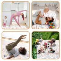 Covoras de joaca pentru copii cu doua fete Nukido Castelul printesei Gri 200x150x1cm,pliabil,realizat din spuma XPE inodora,in cutie de carton ce se poate colora - 6