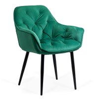 Scaun de dining BUC 257 verde din catifea - Resigilat - 1