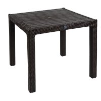 Masa exterior Explore cu protectie UV plastic culoare maro 90x90x73.5cm - 1