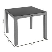 Masa exterior Explore cu protectie UV plastic culoare maro 90x90x73.5cm - 3