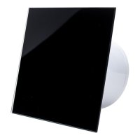 Ventilator baie Ecovent DECORA SMART, Ø100, Silent, Senzor Umiditate, Timer, sticla, Clapeta antiretur, 93 m3/h, Negru - 1