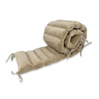 Aparatoare de patut Qmini tip panou din minky, 180 cm, nugat - 1