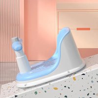 Scaun de baie pentru copii Little Mom Baby Crown Blue, ergonomic cu spatar si husa detasabila, cu ghidon si claxon, dimensiuni 20 x 30 x 36 cm - 14