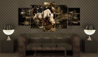 Tablou - Golden Rhino 100x50 cm - 2