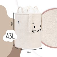 Cos pliabil cu manere rezistente Premium Fluffy Toy Boucle Rabbit Cream 43 litri - 2