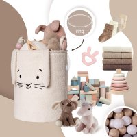 Cos pliabil cu manere rezistente Premium Fluffy Toy Boucle Rabbit Cream 43 litri - 3