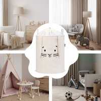 Cos pliabil cu manere rezistente Premium Fluffy Toy Boucle Rabbit Cream 43 litri - 4