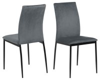 Set 4 scaune dining Demina V2, gri si negru, 92 x 43.5 x 53 cm - 2