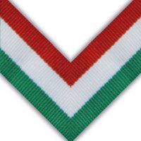 Snur medalie in culorile Verde, Alb si Rosu - Latime 22 mm - 1