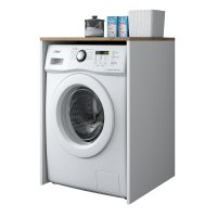 Dulap pentru masina de spalat, Hanah Home, pal melaminat, nuc si alb, 65x60x91.8 cm - 3