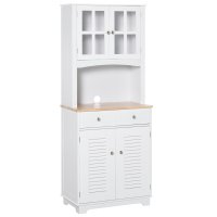 Dulap de bucatarie HOMCOM, din lemn, 68x39,5x170 cm, alb | AOSOM RO - 1