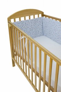 Set protectii patut Baby Bear albastru KidsDecor din bumbac 70x140 cm - 5