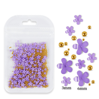 Decoratiune Unghii Floricele Mov Plus Caviar - 1