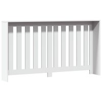 Masca pentru Calorifer Alb 149x20x82 cm cu Design Lamele Verticale - 5