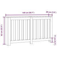 Masca pentru Calorifer Alb 149x20x82 cm cu Design Lamele Verticale - 8