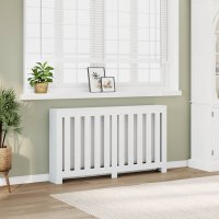 Masca pentru Calorifer Alb 149x20x82 cm cu Design Lamele Verticale - 2