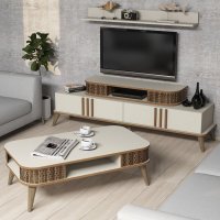 Set Comoda TV si Masuta de Cafea Living Eylül Cream - 2