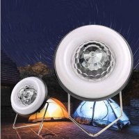 Lampa cu Incarcare Solara si USB - LED-uri Stralucitoare si Glob Disco Rotativ - 1