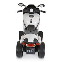 Motocicleta electrica pentru copii Moni Comet White 6V7Ah,Roti rezistente,Oglinzi retrovizoare,Lampi frontale si lumini LED,Muzica,Mufa MP3,USB,Pornire la buton,Sezut ergonomic - 3
