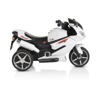 Motocicleta electrica pentru copii Moni Comet White 6V7Ah,Roti rezistente,Oglinzi retrovizoare,Lampi frontale si lumini LED,Muzica,Mufa MP3,USB,Pornire la buton,Sezut ergonomic - 4