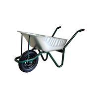 Roaba constructii si gradina cu roata pneumatica One High Quality  verde  80 L - 1