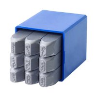 Set poansoane punctate pentru marcare cifre Gravurem 14312000, 12 mm, 9 piese - 1